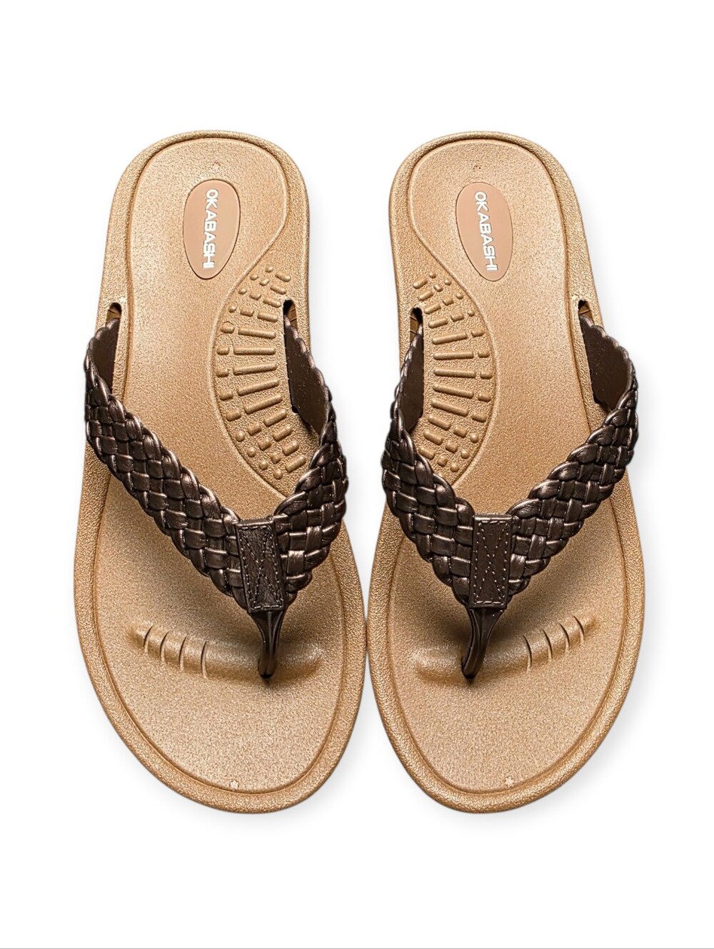 Okabashi Bahamas Braided Toe Post Sandals in Brown